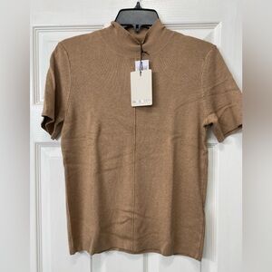 Industry camel Women's short sleeve Sweater: small. NWT